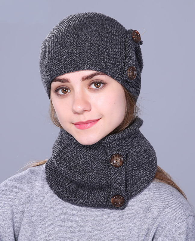 knitted Unisex Thick hat scarf set knitted Unisex Thick hat scarf set