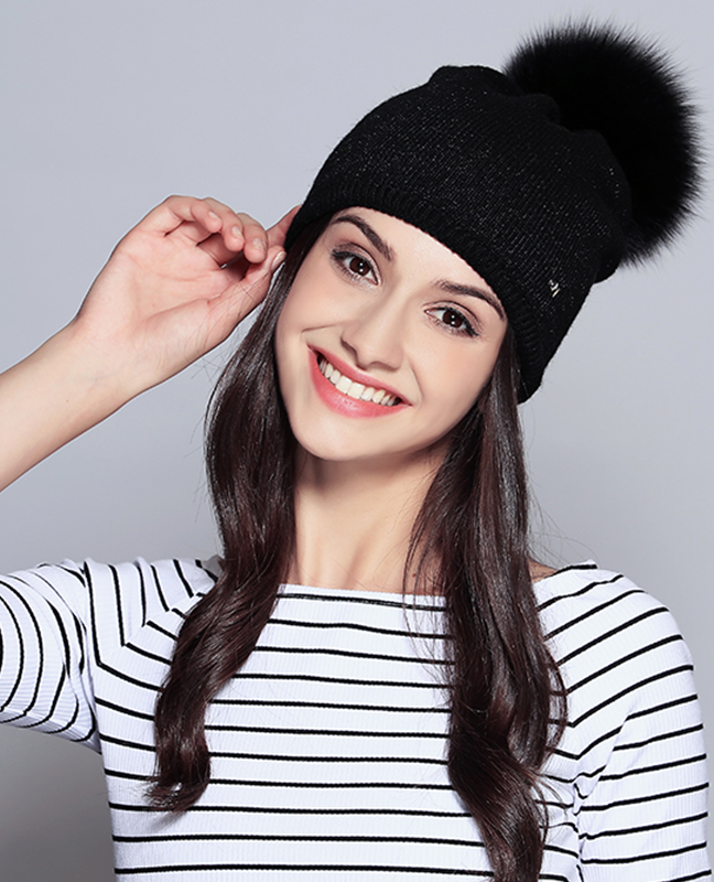 Elegant Raccoon Fur Double Layer Beanie Elegant Raccoon Fur Double Layer Beanie