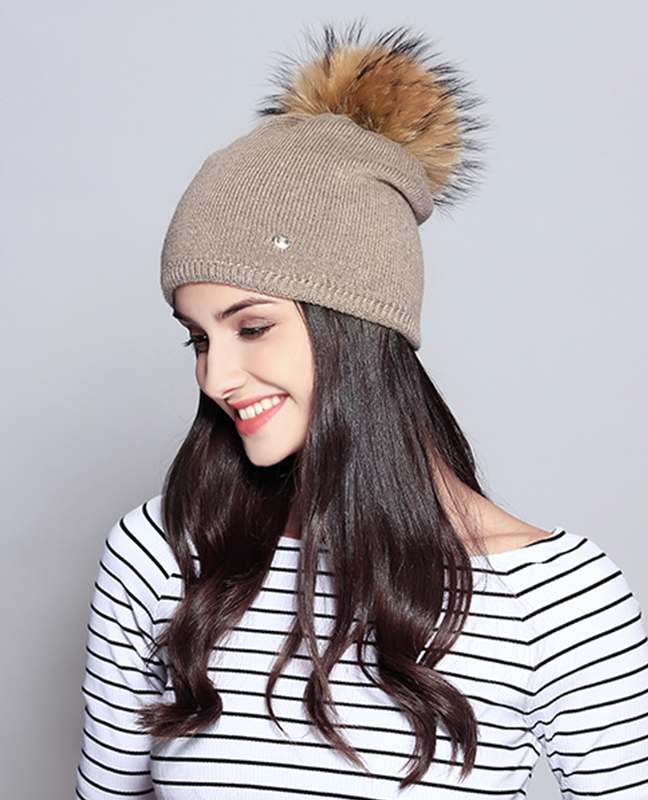Elegant Raccoon Fur Double Layer Beanie Elegant Raccoon Fur Double Layer Beanie