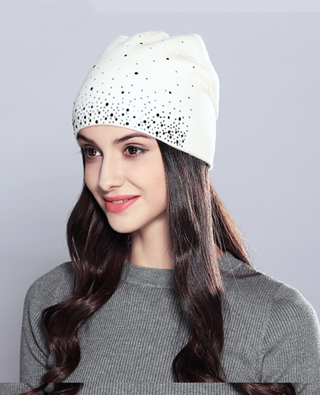 Rhinestones Double Layer Beanie Rhinestones Double Layer Beanie