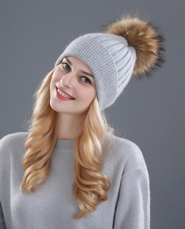 Rhinestone Natural Fur Beanie Rhinestone Natural Fur Beanie